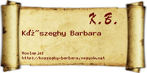Kőszeghy Barbara névjegykártya